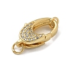 Brass Micro Pave Cubic Zirconia Lobster Claw Clasps KK-M300-04G-02-2