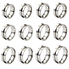 12Pcs 6 Size 201 Stainless Steel Grooved Finger Ring Settings STAS-TA0002-15P-11