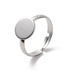 Non-Tarnish 304 Stainless Steel Pad Ring Settings X-STAS-K278-11C-P-1