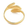 Leaf Rack Plating Brass Open Cuff Rings for Women RJEW-Z059-23G-3