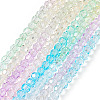 8 Strands 4 Colors Transparent Glass Beads Strands GLAA-TA0001-23-12