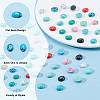 48pcs 8 colors Dyed Synthetic Turquoise Cabochons G-PH0036-03-4