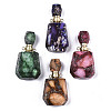 Assembled Synthetic Pyrite and Imperial Jasper Openable Perfume Bottle Pendants G-R481-13-1