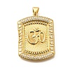 Rack Plating Brass Micro Pave Cubic Zirconia Pendants KK-L226-025G-1