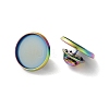 304 Stainless Steel Flat Round Brooch Brooch Base Settings STAS-S172-10A-M-1