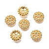 Brass Micro Pave Clear Cubic Zirconia Bead Caps KK-G600-11G-1