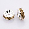 Brass Rhinestone Spacer Beads RB-A014-Z7mm-14S-NF-2