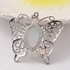 Butterfly Platinum Tone Brass Opalite Pendants G-M288-03-2