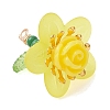 7Pcs Glass Seed Beaded Rose Flower Pendants PALLOY-MZ01231-4