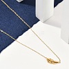 Ion Plating(IP) 304 Stainless Steel Leaf Pendant Cable Chain Necklaces for Women NJEW-P320-06G-3