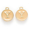 Golden Plated Alloy Enamel Charms X-ENAM-S118-06Y-1