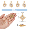 SUPERFINDINGS 30Pcs Brass Micro Pave Cubic Zirconia Charms KK-FH0007-32-2