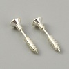 304 Stainless Steel Screw Shape Front Back Stud Earrings STAS-WH0061-23S-1