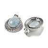 Natural Aquamarine Oval Pendants G-B079-02P-05-2