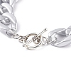 CCB Plastic& Acrylic Curb Chain Necklace & Dangle Stud Earrings SJEW-JS01233-02-7