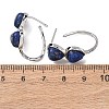 Valentine's Day Heart Natural &Lapis Lazuli Stud Earrings EJEW-T053-01P-12-5