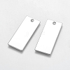 Tarnish Resistant 304 Stainless Steel Rectangle Pendants X-STAS-R058-02-2