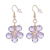 Glass Beaded Flower Dangle Earrings EJEW-JE04859-3