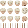 Rattan Woven & Wood Round Drawer Knobs DIY-WH20410-01B-1