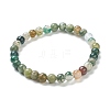 Natural Indian Agate Beaded Stretch Bracelets BJEW-D446-B-46-2