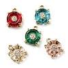 Brass Micro Pave Cubic Zirconia Charms KK-D038-03G-1