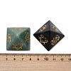 6Pcs Natural Obsidian & Red Jasper & Amethyst & Tiger Eye & Rose Quartz & Green Aventurine Orgonite Pyramid Display Decorations G-C186-05-4