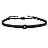 Adjustable Handmade Woven Waxed Cord Braided Bracelets with Acrylic Letter Beads OI4298-11-1