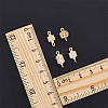 DICOSMETIC 8Pcs 4 Styles Brass Micro Pave Clear Cubic Zirconia Connector Charms KK-DC0003-36-3