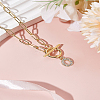 1Pc 304 Stainless Steel Chain & Brass Micro Pave Cubic Zirconia Letter Pendant Necklaces NJEW-LP0001-36O-G-3