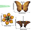 Crafans 3D 3Pcs 3 Style Butterfly & Flower Iron Ornaments AJEW-CF0001-12B-2