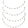 Handmade 3MM Faceted Round Mixed Gemstone Beads & 316 Stainless Steel Round Link Chains Necklaces NJEW-JN05872-2