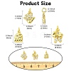 9Pcs 3 Style Brass Micro Pave Clear Cubic Zirconia Pendants KK-CJ0002-81-2