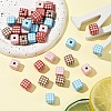 10Pcs Printed Opaque Acrylic Beads MACR-YW0004-19E-5