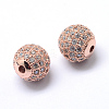 Rack Plating Brass Cubic Zirconia Beads ZIRC-S001-10mm-A03-2