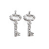 Brass Micro Pave Clear Cubic Zirconia Pendants KK-S356-629-NF-1