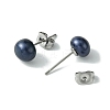 Natural Pearl Beads Ear Studs EJEW-JE02880-02-3