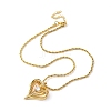 Brass Pave Clear Cubic Zirconia Heart Pendant Necklaces for Women NJEW-K381-07C-G-4