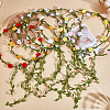 7Pcs 7 Colors Polyester Artificial Rose Garland Headbands Hair Vine AJEW-CP0008-27-3