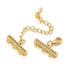 Rack Plating Brass Micro Pave Cubic Zirconia Chain Extender KK-A234-029A-G-2