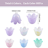 480Pcs 6 Colors Plastic Bead Caps FIND-SC0017-30-2