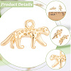 10Pcs Leopard Rack Plating Brass Charms KK-BBC0027-35-6
