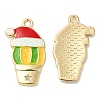 Christmas Alloy Enamel Pendants ENAM-K069-21F-G-1