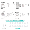 DICOSMETIC 40Pcs 4 Style 304 Stainless Steel Stud Earring Settings STAS-DC0007-37-5