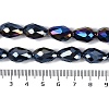 Opaque Solid Color Electroplate Glass Beads Strands X-EGLA-N013-P4mm-B01-4