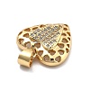 Rack Plating Brass with Cubic Zirconia Pendants KK-Q017-04C-G-2