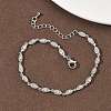 Brass Micro Pave Clear Cubic Zirconia Eye Link Chain Bracelets for Women BJEW-G764-09P-3