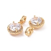Real 18K Gold Plated Brass Micro Pave Clear Cubic Zirconia Pendants KK-E068-VC435-3