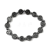 Synthetic Non-Magnetic Hematite Beaded Bracelets BJEW-E084-08-1