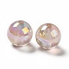 UV Plating Transparent Rainbow Iridescent Acrylic Beads OACR-D010-01-3