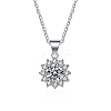 Anti-Tarnish Rhodium Plated 925 Sterling Silver Micro Pave Clear Cubic Zirconia Pendants STER-U003-03P-1